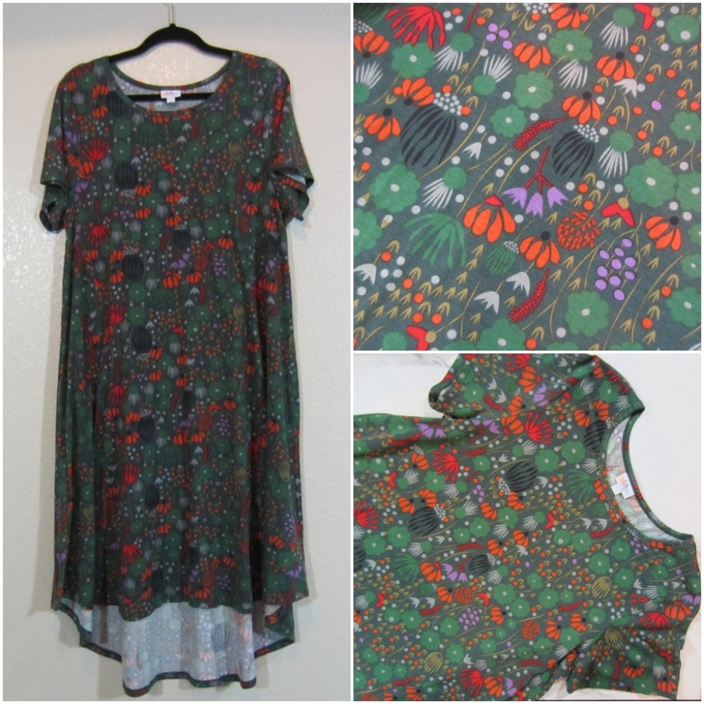 LuLaRoe Carly Dress High Low 2XL Plus XXL Fall